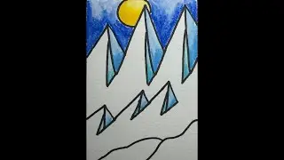 How To Paint Winter Scenery Easy Step By Step | Painting Polar Landscape For Beginners Very Easy