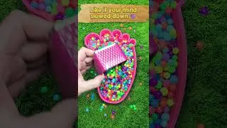 Rainbow Beads in Pink Foot Mold ASMR 🦶 #Shorts