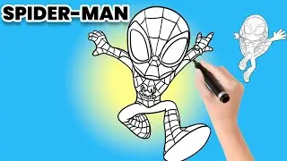 Draw Spidey and Ghost-Spider 🕷️ | Step by Step Marvel Drawing for Kids 🎨 | Kiddo Adventure Zone