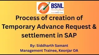 Temporary Advance Creation & Settlement