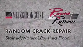 Random crack repair polished concrete floor