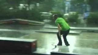 Dimitri Stathis skating in the rain