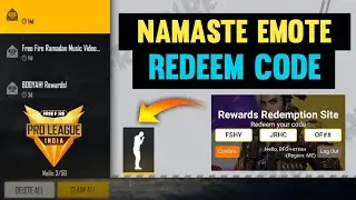 Free Fire Namaste Emote Redeem Code l FF Pro League India Redeem Code Today l Free Fire Redeem Code