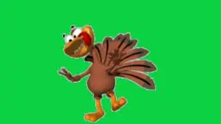 walking and jumping Turkey animated UHD green screen video for Youtubers copyright free.