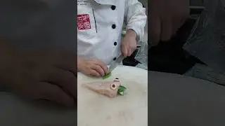 Chicken meat and cucumber cutting and decoration idea