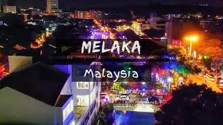 Melaka, Malaysia. Night Aerial View From Drone Of City Skyline And River. Travel Concept #shorts