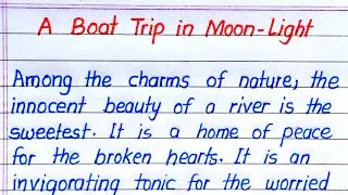 A Boat Trip in Moon Light Essay in English || Essay on A Boat Trip in Moon Light
