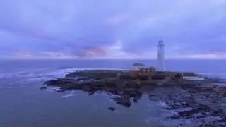 St Mary's Lighthouse Winter Morning  | Phantom 3 Pro Drone (4K)