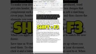 Change Text Case in MS Word with ONE Shortcut!