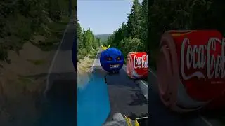 Coca-Cola Giant Roller 😱💥 | Impossible Bridge | BeamNG.drive Shorts