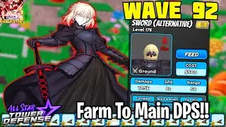 New 6Star - Saber (Sword Main) Alternative is NOW OP!! | Wave 90+ | All Star Tower Defense ROBLOX