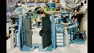 RUSHERSTOYS JURASSIC WORLD DOMINION OUTPOST CHAOS PLAYSET UNBOXING AND REVIEW MATTEL PYRORAPTOR 4K