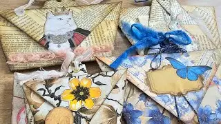 Ganz einfach- Umschlag mit Bellyband auch als Bundle oder Gutscheintasche/ Pocket -Idee Junkjournal