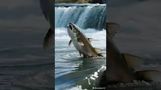 Majestic Salmon Epic Leap of Faith 🐟🌊✨ #SalmonRun #NatureIsLit #AnimalKingdom