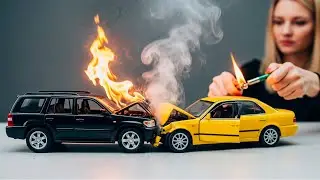 Satisfying Diecast Car Crash Compilation &ndash; Fire Experiments & Total Destruction