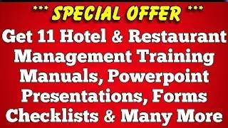 Get Hotel and Restaurant Management Training Manuals PowerPoint Forms and Checklists