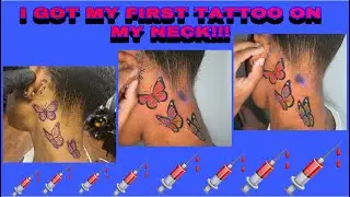 TATTOO VLOG: GETTING MY FIRST TATTOO | NECK TATTOO & EAR TATTOO | BUTTERFLY TATTOO | MYA ALYSIA