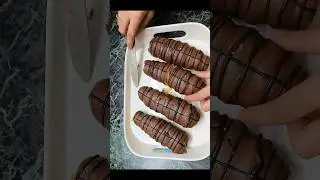 homemade chocolate cream rolls #shorts #creamrolls