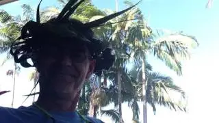 Making a palm leaf hat