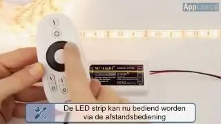 Witte ledstrip aansluiten, Mi-Light controller