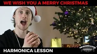 We Wish you a Merry Christmas - Christmas Beginner Harmonica Lesson  on G Harp + Free Harp Tab