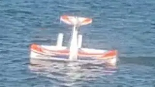 FMS Kingfisher 1400mm on floats with 15 mph wind and crashed in the lake. Thanks for watching.