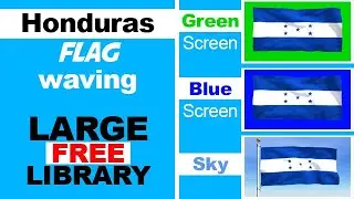 Honduras flag waving: over Green Screen, Blue Screen and sky (2021)