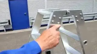 G&Uuml;NZBURGER Aluminium-Stehleiter, Stufenleiter, beidseitig begehbar, Handhabung