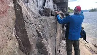 Pictographs on Agawa Rock