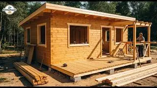 A Man Builds His Own Beautiful Prefabricated Wooden House in a Short Time