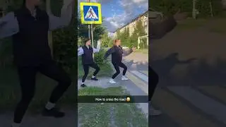 Girls show how to cross the street with style😂 check my music 🎧