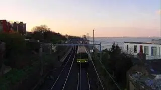 Dart train number 8330 leaving Seapoint Station, Dublin