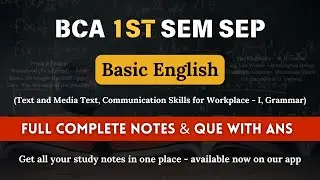 BCA 1st Sem SEP Basic English | Complete Notes & Important Questions with Answers