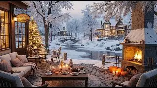 Relaxing Winter Jazz ❄ Cozy Porch Ambience for Calm Mood and Inner Peace