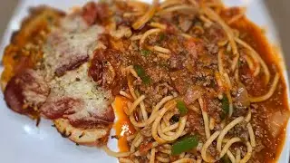 Spaghetti & pepperoni pizza bread