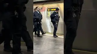 MTA Police trying to get crazy guy off E Train at Jamaica Center