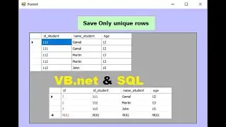 VB.net tutorial: How to save unique Values From DataGridView into table SQL server database