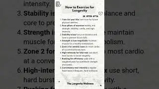 How to Exercise for Longevity - Peter Attia
