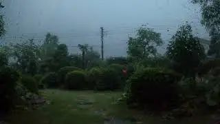 Rain Sound On Window with Thunder Sounds | Heavy Rain for Sleep and Relaxation, Meditation ☆立秋の日☆