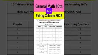 General Math 10th class new Pairing Scheme 2025 || Math Arts New pairing scheme 2025