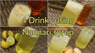Different drinks with nannari sarbhat - Summer drinks - Summer recipes - Juice recipes - Drinks
