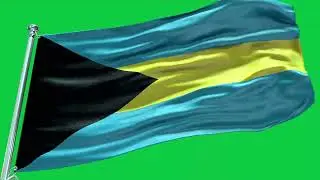 🚩Bahamas Flag Waving | GREEN SCREEN & CHROMA MATTE🚩