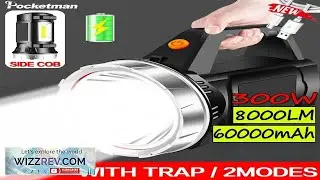 Powerful Handheld LED Searchlight Flashlight USB Rechargeable Work Light eBay