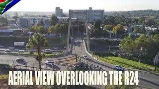 🇿🇦 Aerial view overlooking R 24 Freeway  4kJohannesburg South Africa