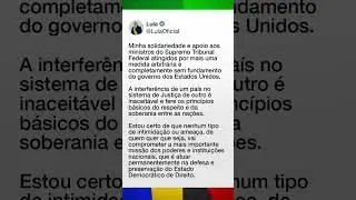 carta em defesa ao Ministro do STF