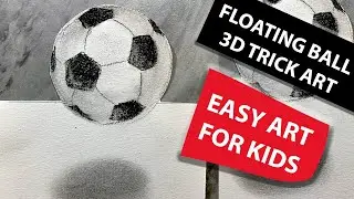 3d trick art on paper easy FLOATING BALL | optical illusions drawings easy step by step