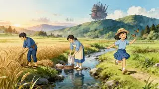 A family of three enjoys a peaceful and happy life in the village 🌿 | Ghibli-style video