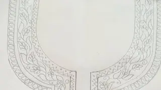 Simple and beautiful neck design#how to draw a phulkari neck design