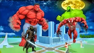 Giant Venom and Red Hulk kill the Franklin In Indian Bikes Driving 3D