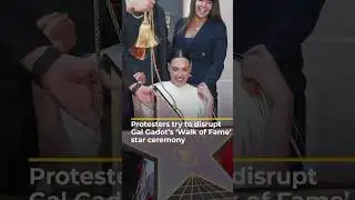 Protesters try to disrupt Gal Gadot&rsquo;s &lsquo;Walk of Fame&rsquo; star ceremony | AJ #shorts